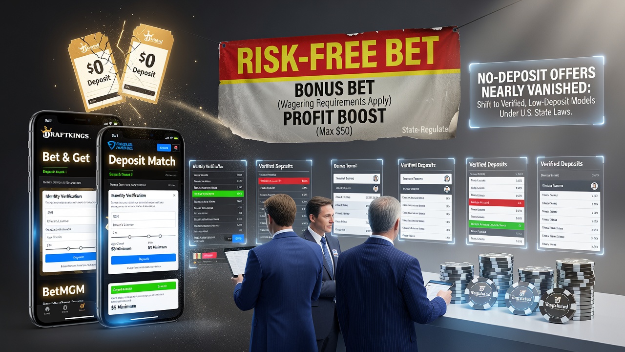 No-Deposit Free Bets Nearly Vanish From Regulated U.S. Sportsbooks